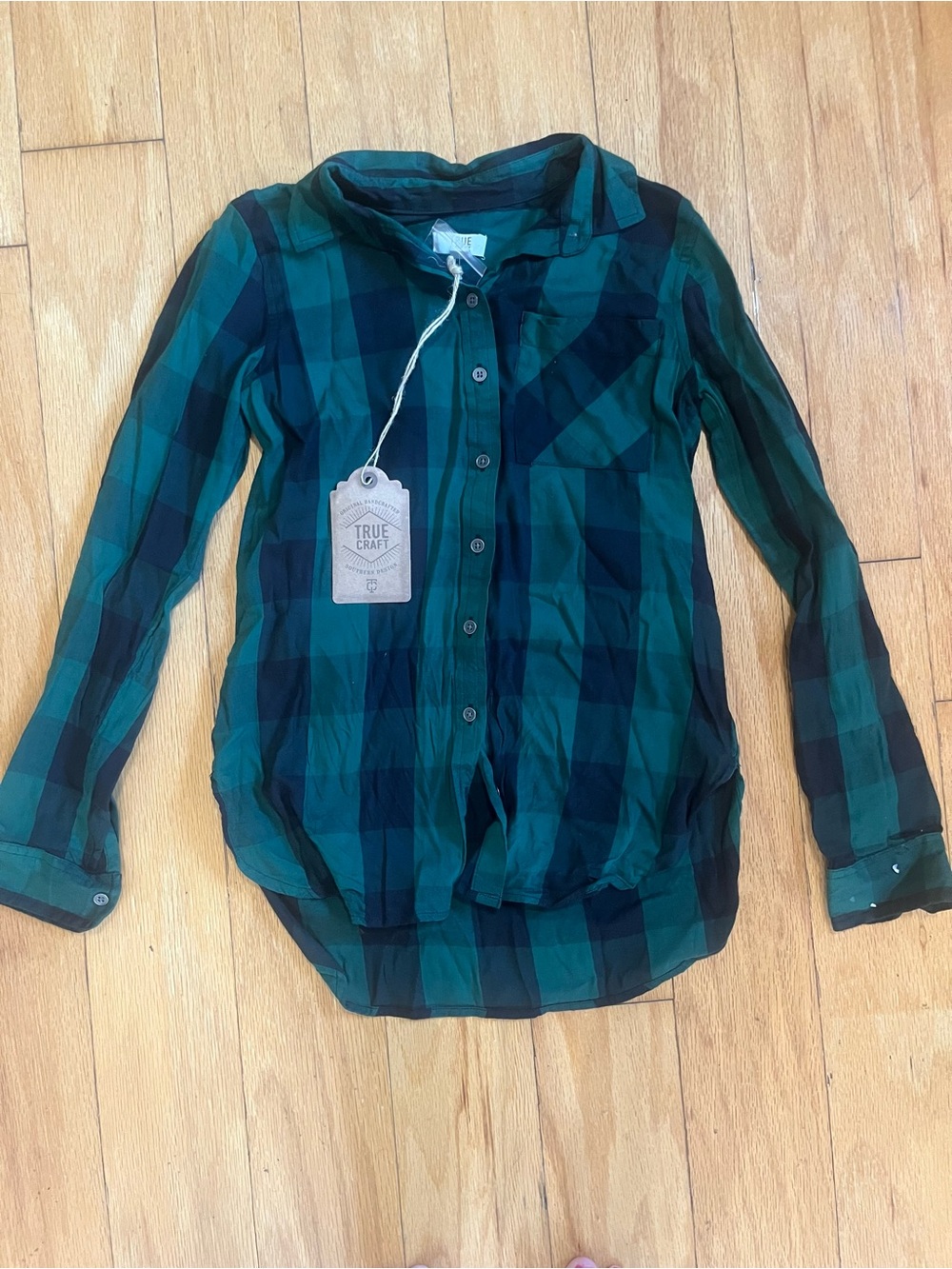True Craft Green Plaid Button-Up Shirt